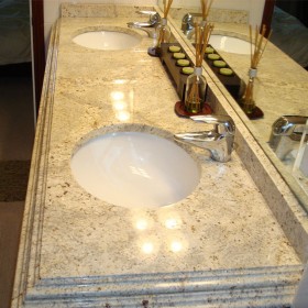 granite vanity with double sink