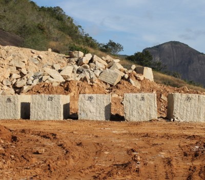 granite blocks at quarry